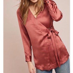 Moulinette Soeurs Women's Satin Wrap Blouse XS NWT
